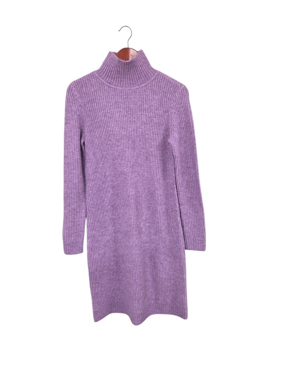 Talbots Purple Hick Neck Sweater Dress Womens Size Small Preppy Cozy City Chic - Picture 2 of 8